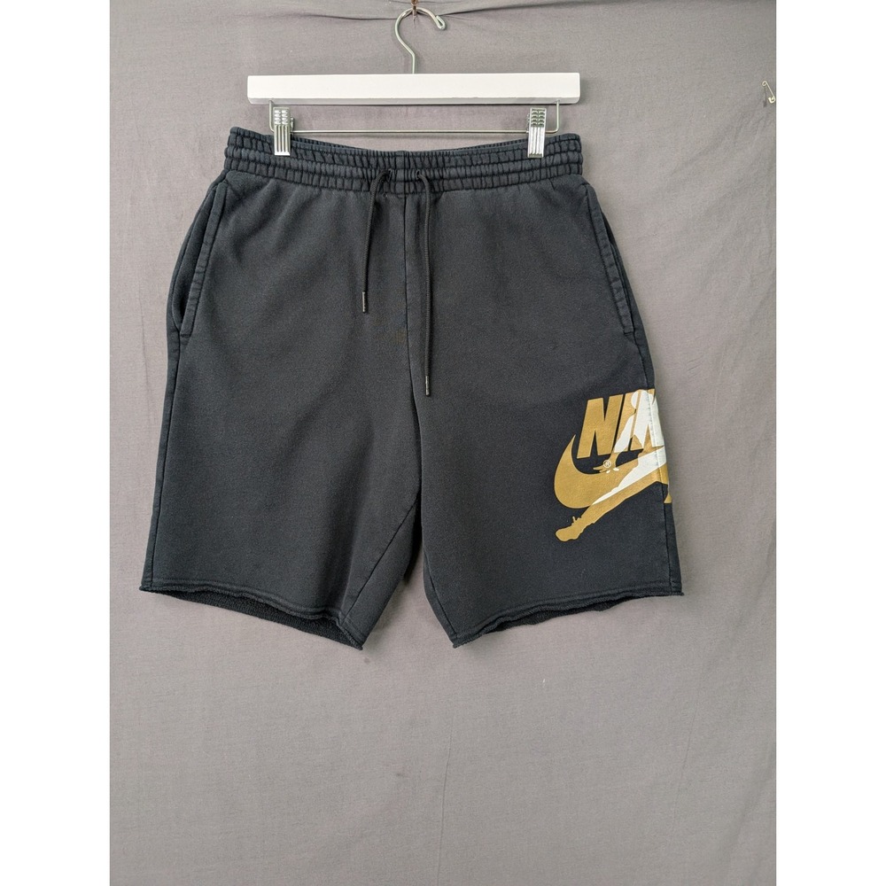 Nike Jordan Mens Jumpman Fleece Shorts Black Gold DH9508-011 Size S